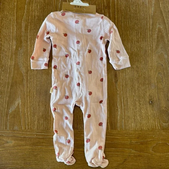 NWT Rabbit + Bear Organic infant sleeper & headband set 6-9mos - Picture 7 of 9